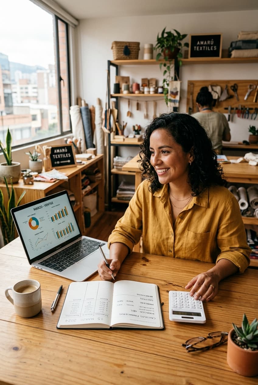 Emprendedor cuadrando cuentas e inversiones en Quádralo